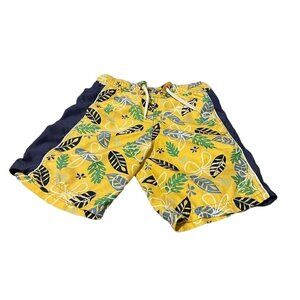 The Children's Place Size 6 Boys Yellow Tropical Print Swim Trunks #H-3-1